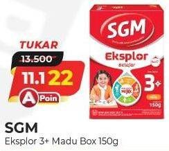 Promo Harga SGM Eksplor 3+ Susu Pertumbuhan Madu 150 gr - Alfamart