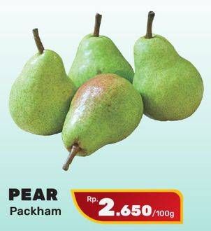 Promo Harga Pear Packham per 100 gr - Yogya