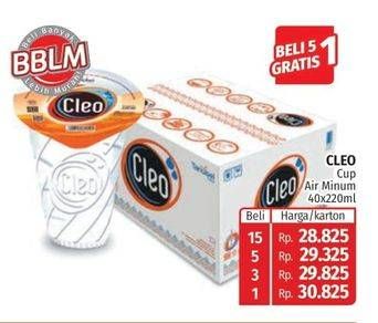 Promo Harga CLEO Air Minum per 48 botol 220 ml - Lotte Grosir