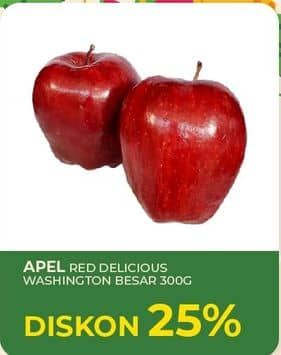 Promo Harga Apel Red Del Washington Besar per 300 gr - Yogya