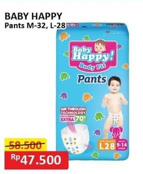 Promo Harga Baby Happy Body Fit Pants M32, L28 28 pcs - Alfamart