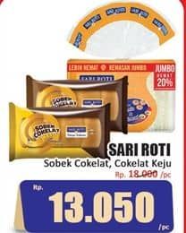 Promo Harga Sari Roti Manis Sobek Cokelat, Cokelat Keju 216 gr - Hari Hari