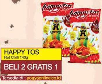 Promo Harga Happy Tos Tortilla Chips Hot Chili 140 gr - Yogya