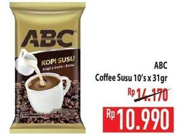 Promo Harga ABC Kopi Susu per 10 sachet 31 gr - Hypermart