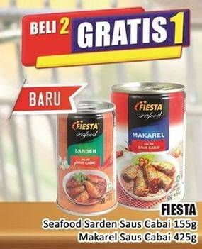 Promo Harga Fiesta Seafood Sarden Saus Cabai 155g / Makarel Saus Cabai 425g  - Hari Hari