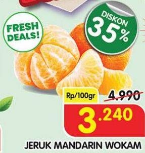 Promo Harga Jeruk Mandarin Wokam per 100 gr - Superindo