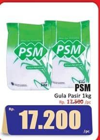 PSM Gula Pasir 1000 gr Diskon 1%, Harga Promo Rp17.200, Harga Normal Rp17.500