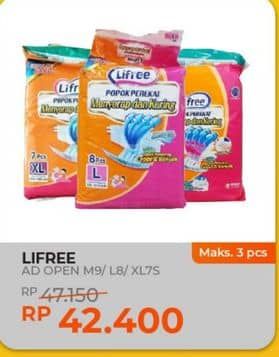 Promo Harga Lifree Popok Perekat Menyerap dan Kering M9, L8, XL7 7 pcs - Yogya