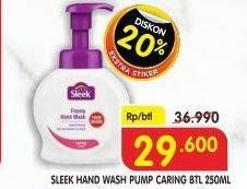 Promo Harga SLEEK Foamy Hand Wash Caring 250 ml - Superindo