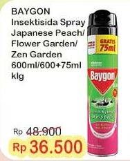 Promo Harga Baygon Insektisida Spray Japanese Peach, Flower Garden, Zen Garden 600 ml - Indomaret