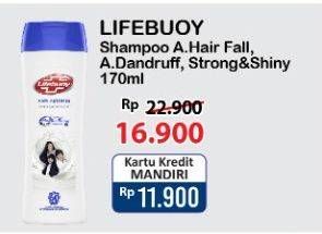 Promo Harga LIFEBUOY Shampoo Anti Hair Fall, Anti Dandruff, Strong Shiny 170 ml - Alfamart