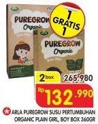 Promo Harga ARLA Puregrow Organic 1+ Boys, Girls per 2 box 360 gr - Superindo