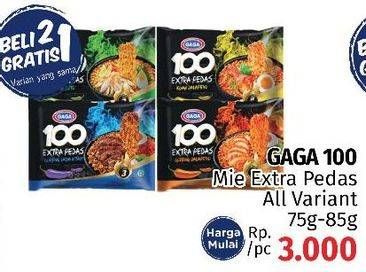 Promo Harga GAGA 100 Extra Pedas All Variants 75 gr - LotteMart