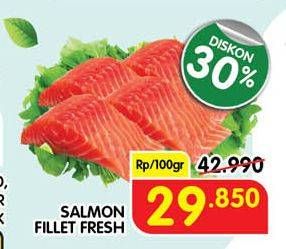 Promo Harga Salmon Fillet per 100 gr - Superindo