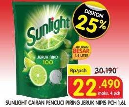 Promo Harga SUNLIGHT Pencuci Piring Jeruk Nipis 100 1600 ml - Superindo