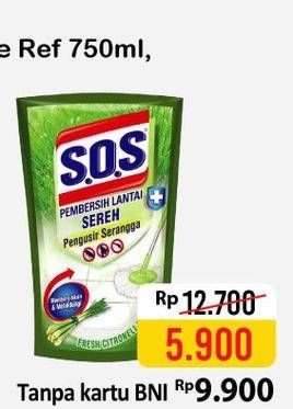 Promo Harga SOS Pembersih Lantai Sereh 700 ml - Alfamart