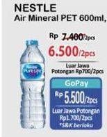 Promo Harga Nestle Pure Life Air Mineral 600 ml - Alfamart