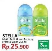 Promo Harga STELLA Matic Refill Green Fantasy, Fresh Clean 225 ml - Yogya