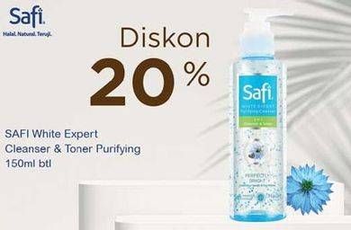 Promo Harga SAFI White Expert 2 in 1 Cleanser & Toner 150 ml - Indomaret