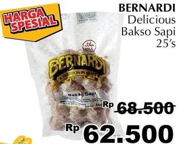Promo Harga BERNARDI Delicious Bakso Sapi 25 pcs - Giant