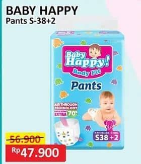 Promo Harga Baby Happy Body Fit Pants S38+2 40 pcs - Alfamart