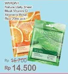 Promo Harga WARDAH Nature Daily Sheet Mask Vit C, Aloe Vera, Rose, Rice 20 ml - Indomaret