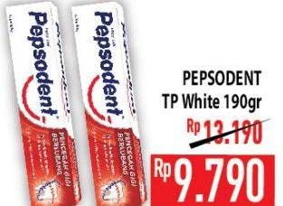 Promo Harga PEPSODENT Pasta Gigi Pencegah Gigi Berlubang White 190 gr - Hypermart