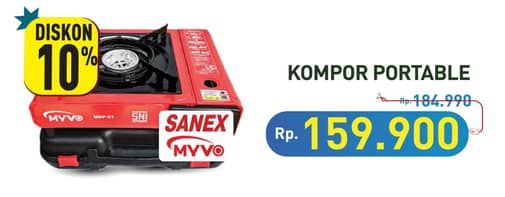 Sanex Sanex/Myvo Kompor Portable  Diskon 13%, Harga Promo Rp159.900, Harga Normal Rp184.990