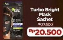 Promo Harga Garnier Men Charchoal Tissue Mask Turbo Bright 24 gr - Alfamart