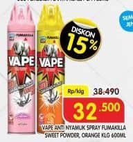 Promo Harga Fumakilla Vape Aerosol Sweet Powder, Orange 600 ml - Superindo