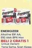 Promo Harga ENERGIZER Battery Alkaline AA E91, AAA.6 E92 Max  - Yogya