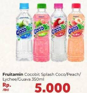 Promo Harga FRUITAMIN Minuman Coco Bit Splash Coco, Splash Guava, Splash Lychee, Splash Peach 350 ml - Carrefour