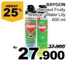 Promo Harga BAYGON Insektisida Spray Fruity Breeze, Water Lily 600 ml - Giant