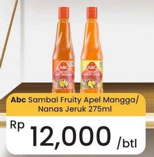 Promo Harga ABC Sambal Fruity Apel Mangga, Fruity Nanas Jeruk 275 ml - Carrefour