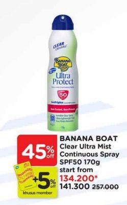 Promo Harga Banana Boat Sun Comfort Spray SPF50 170 gr - Watsons