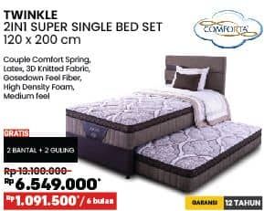 Promo Harga Comforta Twinkle 2 In 1 Super Single Bed Set 120 x 200 cm  - COURTS