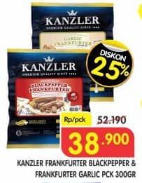 Promo Harga Kanzler Frankfurter Black Pepper, Garlic 300 gr - Superindo