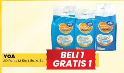 Promo Harga YOA Adult Diapers L8, M10, XL6 6 pcs - Yogya