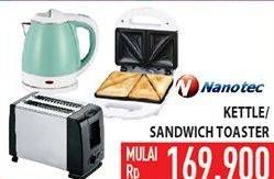 Promo Harga Nanotec Kettle/ Sandwich Toaster  - Hypermart