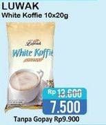 Promo Harga Luwak White Koffie per 10 sachet 20 gr - Alfamart