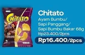 Promo Harga CHITATO Snack Potato Chips Ayam Bumbu, Sapi Panggang, Sapi Bumbu Bakar per 2 pouch 68 gr - Alfamart