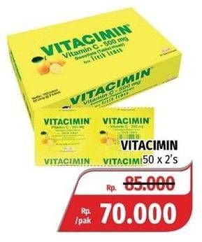 Promo Harga VITACIMIN Vitamin C - 500mg Sweetlets (Tablet Hisap) per 50 str 2 pcs - Lotte Grosir