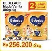 Promo Harga Bebelac 3 Susu Pertumbuhan Madu, Vanila 800 gr - Indomaret