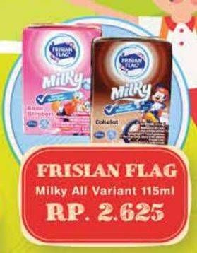 Promo Harga Frisian Flag Susu UHT Milky All Variants 115 ml - Yogya