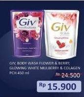 Promo Harga GIV Body Wash Passion Flowers Sweet Berry, Mulbery Colagen 450 ml - Indomaret