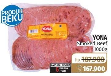 Promo Harga YONA Smoked Beef 1000 gr - Lotte Grosir