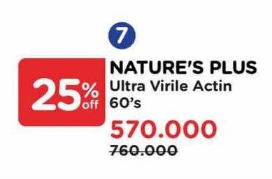 Promo Harga Natures Plus Ultra Virile Actin  - Watsons