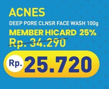Promo Harga Acnes Facial Wash Deep Pore Cleanser 100 gr - Hypermart