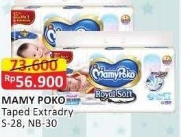 Promo Harga Mamy Poko Perekat Royal Soft NB30, S28 28 pcs - Alfamart