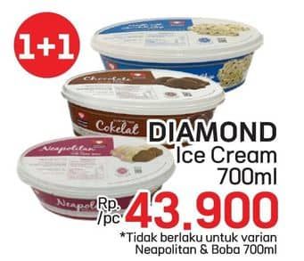 Promo Harga Diamond Ice Cream Kecuali Neapolitan 700 ml - LotteMart